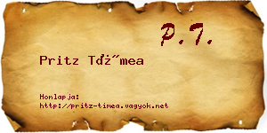 Pritz Tímea névjegykártya